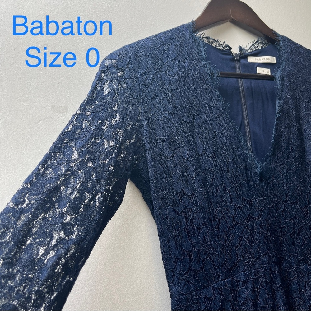 Babaton Aritzia Rafael Navy Blue Lace Cocktail Dress Size 0